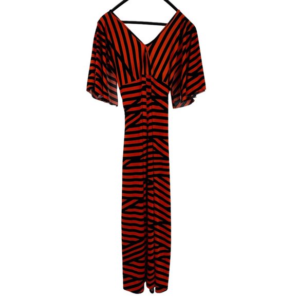 Orange and Black Stripe Maxi Dress Size: 1X - Picture 4 of 5